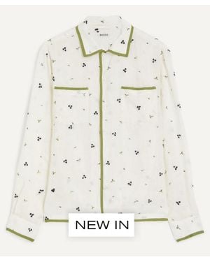 Bode Blackberry Patch Long-Sleeve Shirt - White