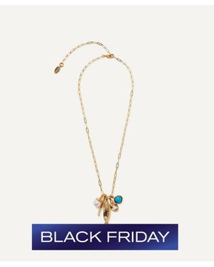 Lizzie Fortunato Plated Sardina Charm Necklace - Blue