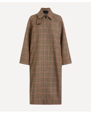 A.P.C. Tartan Raglan Sleeve Coat - Brown