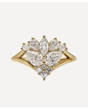ARTEMER 18Ct Monarch Mixed Diamond Cluster Engagement Ring - White