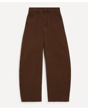 Lemaire High Waisted Curved Trousers - Brown