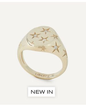 Liberty 9Ct Ianthe Star Diamond Signet Ring - White
