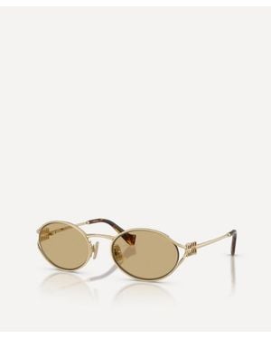 Miu Miu Oval Sunglasses - Natural