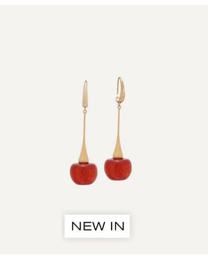 Anton Heunis Plated Cherry Pendant Hook Earrings - White