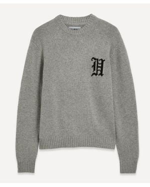 Han Kjobenhavn Intarsia Logo Crewneck Sweater - Gray