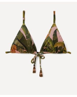 FARM Rio Women's Banana Leaves Bikini Tie Side Top - Green