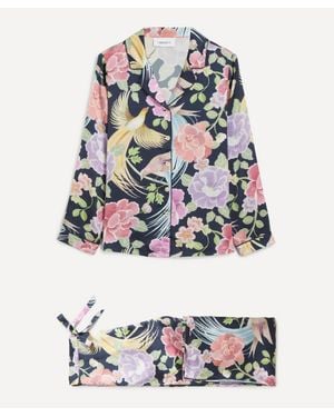 Liberty Silk-Satin Pajama Set - Gray