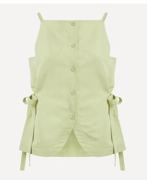 ALIGNE Ozais Tie Linen Top - Green