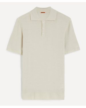 Barena Marco Merino Wool Short-Sleeve Polo - White