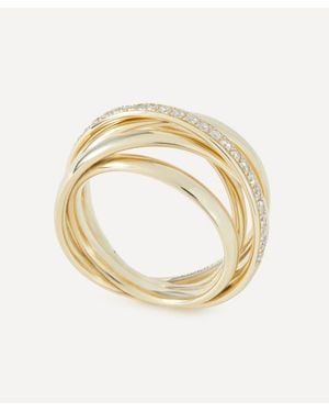 Liberty 9Ct Intertwined Diamond Ring - Metallic