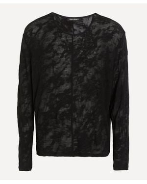 Our Legacy Double Lock U-Neck Floral Sweater - Black