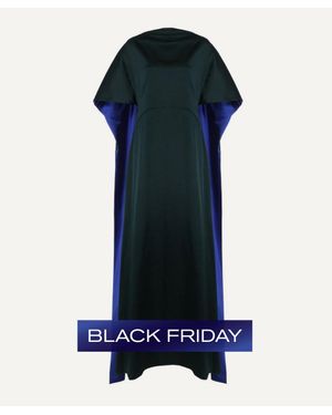 ROKSANDA Seif Cape Silk Maxi Dress - Blue