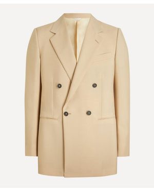 Husbands Double-Breasted Kid Mohair-Wool Jacket - Natural