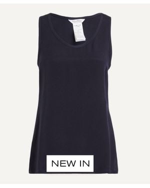 Max Mara Pavido Silk Crepe De Chine Top - Blue