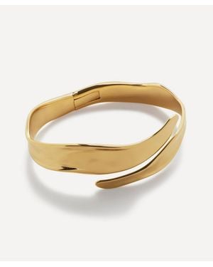 Monica Vinader 18Ct-Plated Vermeil Wave Open Bold Cuff Bracelet - Metallic