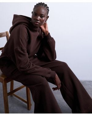 TOPSHOP Premium Heavyweight Oversized Hoodie - Brown