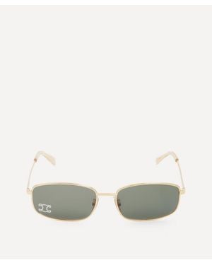 Celine Rhinestone Triomphe Square Sunglasses - Metallic