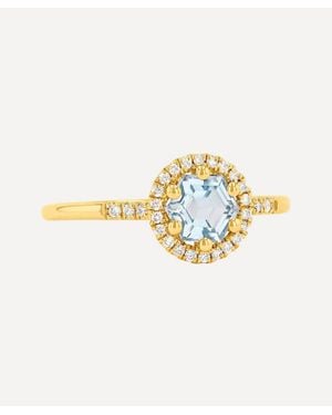 Suzanne Kalan 14Ct Topaz Hex Halo Solitaire Ring - White