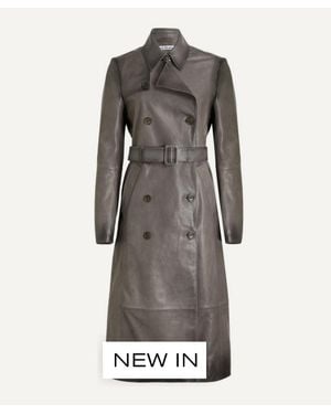 Acne Studios Leather Trench Coat - Gray