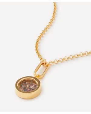 Rachel Jackson 22Ct-Plated Deco Sun January Birthstone Pendant Necklace - Metallic