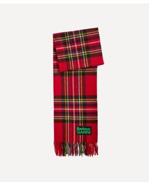 Barbour X Ganni Tartan Scarf - Red