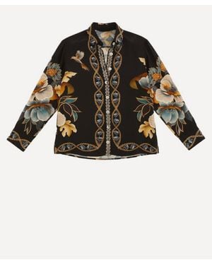 FARM Rio Floral Snake Pyjama Shirt - Black