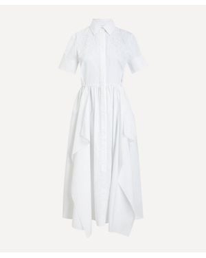 Erdem Short-Sleeve Midi Shirt Dress - White