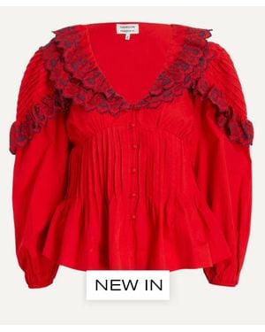 Damson Madder Caroline Long-Sleeve Blouse - Red