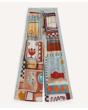 ALÉMAIS Michelle Silk Jogger Trousers - White