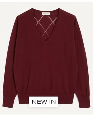 Dries Van Noten Merino V-Neck Sweater - Red
