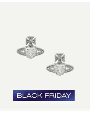 Vivienne Westwood Platinum-Tone Ariella Stud Earrings - White