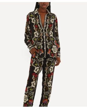 FARM Rio Rococo Flowers Pants - Black