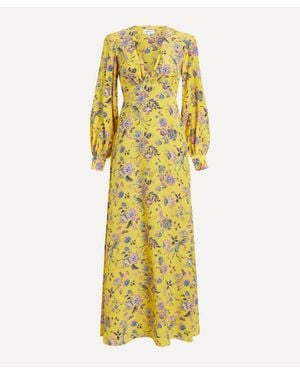 Liberty Silk Soiree Dress - Yellow