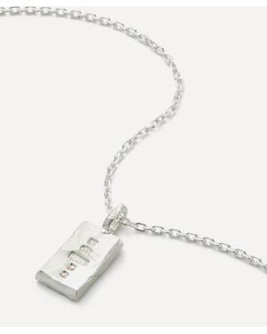 The Ouze Sterling Lace Ingot Pendant Necklace - White