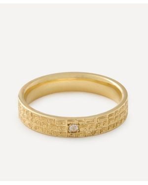 Brooke Gregson 18Ct Eos Engraved Diamond Ring - Metallic