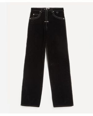 Isabel Marant Stelyna Wide-Leg Velvet Jeans - Black