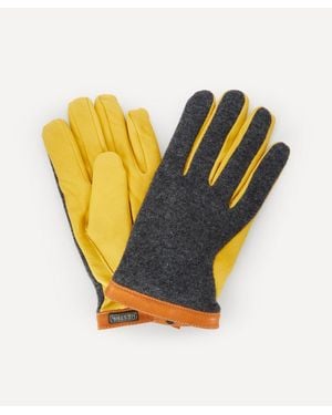 Hestra Tricot Deerskin Wool Gloves - Yellow