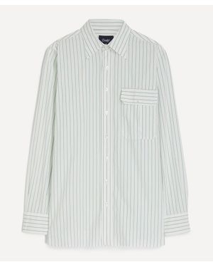 Drake's Pencil Stripe Cotton Shirt - White