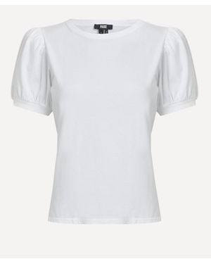 PAIGE Matcha Puff Sleeve Tee - White