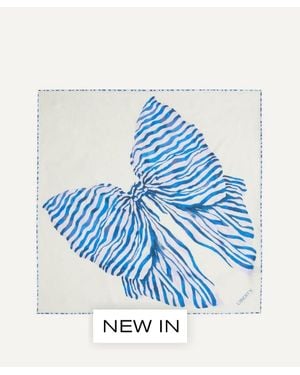 Liberty Bustle And Bow Silk Scarf 70 - Blue