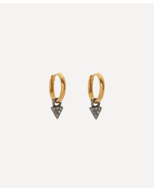 Kirstie Le Marque 9Ct-Plated Diamond Tiny Charm Hoop Earrings - White