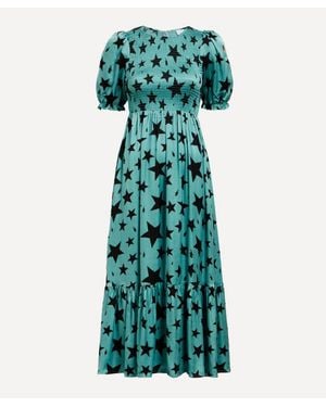 Scamp & Dude Khaki And Star Shirred Maxi-Dress - Green