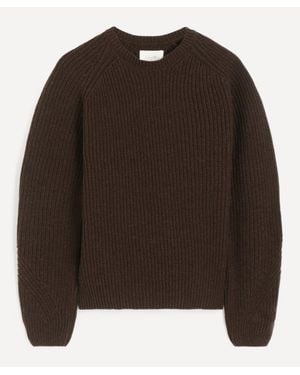 Folk Direction Knit Sweater - Brown