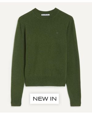 Acne Studios Face Logo Wool-Yak Jumper - Green