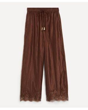 Aje. Ophelia Relaxed Lace Pants - Brown
