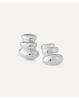 Jenny Bird Plated Non-Stop Stud Earrings - White