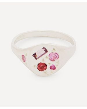 Seb Brown Neapolitan Sapphire And Tourmaline Signet Ring - Pink