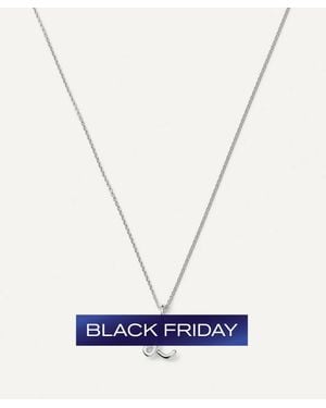 Missoma Sterling Curly Molten Mini L Initial Pendant Necklace - Blue