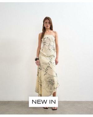 TOPSHOP Bias Maxi Slip Skirt - Natural