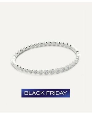 Monica Vinader Sterling Diamond Graduated Bangle Bracelet - White